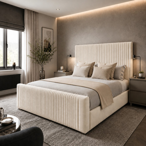 Mia linestyle upholstered bed - upholstered,