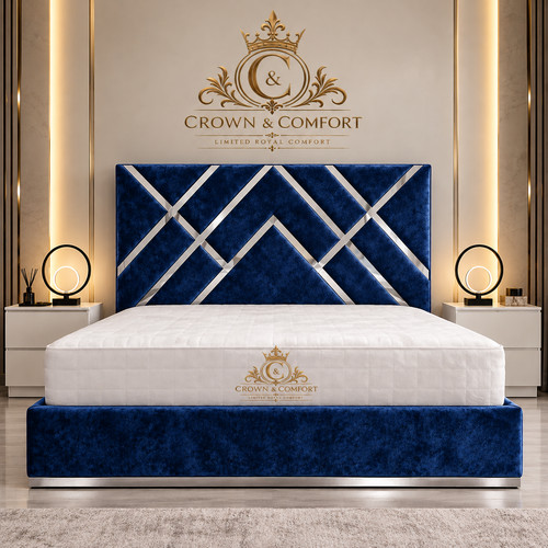Luxury upholstered bed frame - bed,