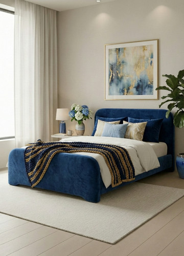 Plush velvet ottoman bed - plush,