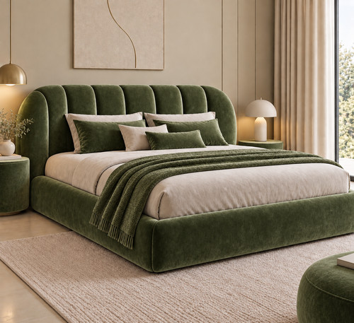 Plush velvet ottoman - ottoman, storage
