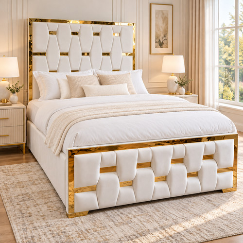 Deco mirror gold - deco, crushed