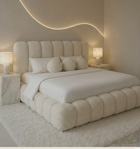 Luxe upholstered boucle - luxe, bed