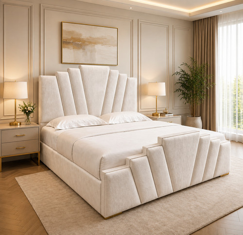 Art deco upholstered bed frame - deco,