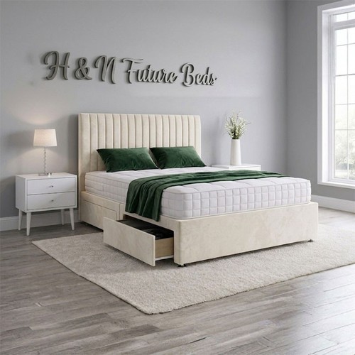 Panel divan bed base - panel, plush