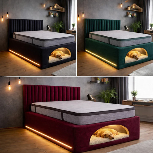 Modern upholstered bed frame - modern,