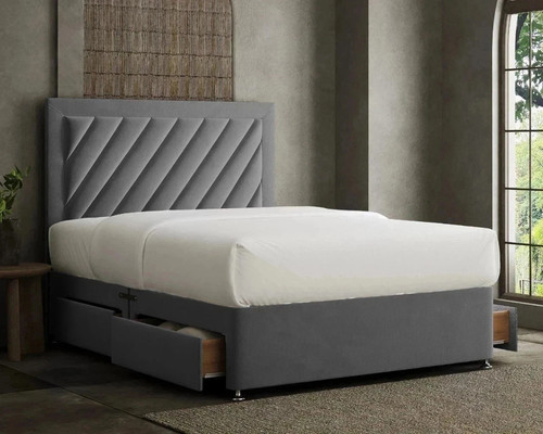 Plush divan bed set - bed, with