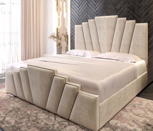 Art deco crown panel bed - panel, frame