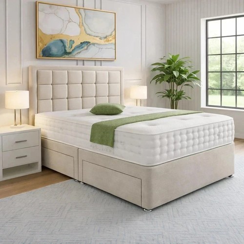 Plush divan bed set - bed,