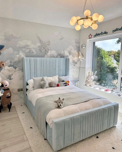 New ottoman bed winged plush - new,